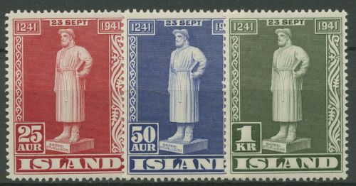 Island 1941 Denkmal Snorri Sturluson 223/25 postfrisch