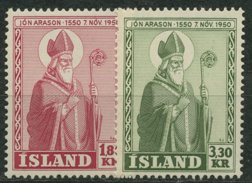 Island 1950 Persönlichkeiten Bischof Arason 271/72 postfrisch