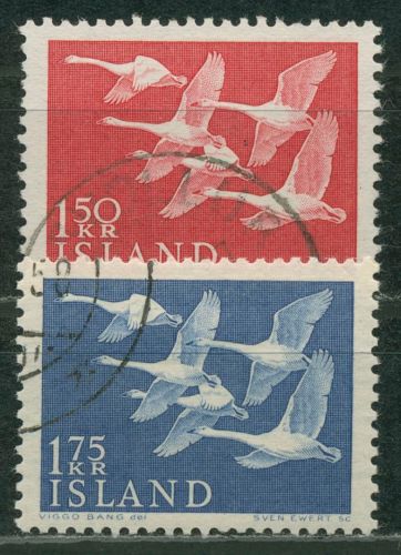 Island 1956 NORDEN Schwäne 312/13 gestempelt