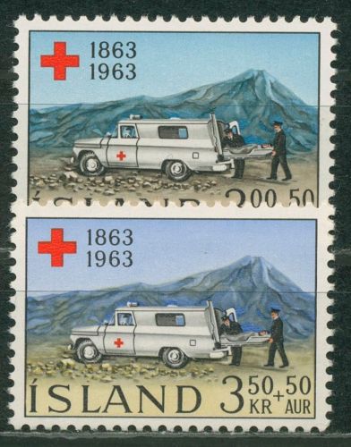 Island 1963 Rotes Kreuz Krankenwagen 375/76 postfrisch