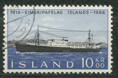 Island 1964 50 Jahre Dampfschiffgesellschaft Passagierschiff 377 gestempelt