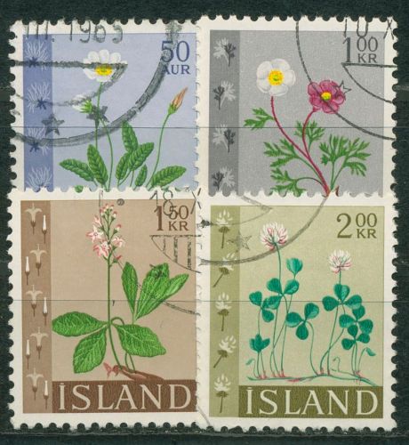 Island 1964 Pflanzen Blumen Klee Hahnenfuß 381/84 gestempelt