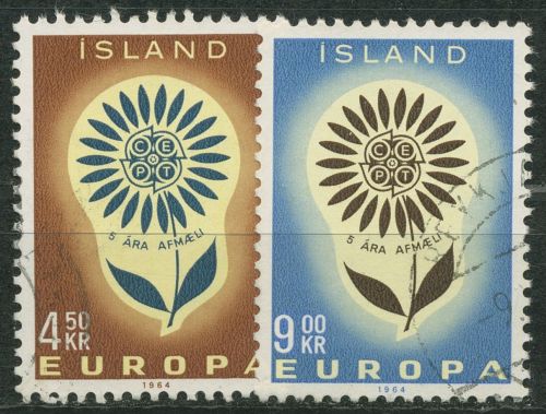 Island 1964 Europa CEPT Blume 385/86 gestempelt