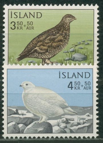 Island 1965 Tiere Vögel Alpenschneehuhn 388/89 postfrisch