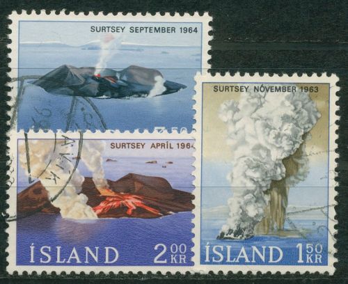 Island 1965 Insel Surtsey Lava-Ausbruch 392/94 gestempelt