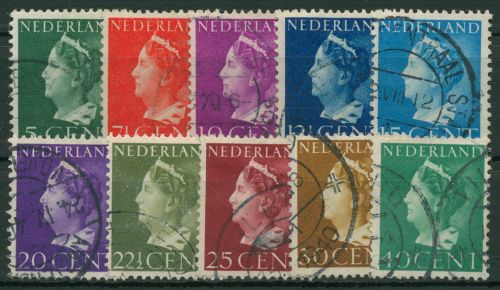 Niederlande 1940 Königin Wilhelmina 341/50 gestempelt