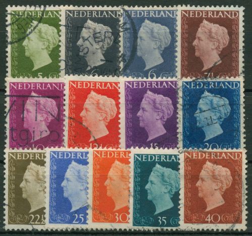 Niederlande 1947 Königin Wilhelmina 477/89 gestempelt