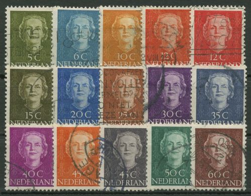 Niederlande 1949/51 Königin Juliana 525/39 gestempelt