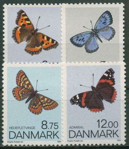 Dänemark 1993 Insekten Schmetterlinge Admiral Fuchs Bläuling 1048/51 postfrisch
