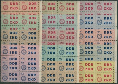 DDR 1963 Laufkontrollzettel des ZKD 1/15 4er-Block Seitenrand rechts postfrisch