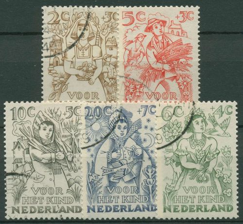 Niederlande 1949 Voor het Kind Jahreszeiten 546/50 gestempelt