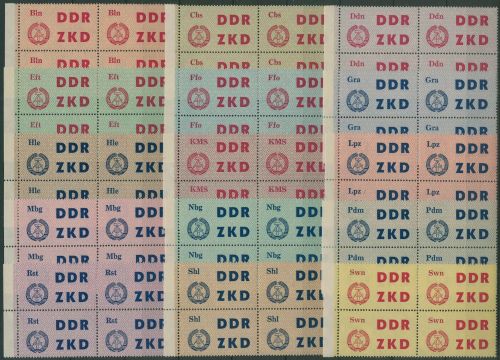 DDR 1963 Laufkontrollzettel des ZKD 1/15 4er-Block Seitenrand links postfrisch