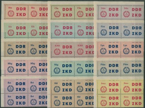 DDR 1963 Laufkontrollzettel des ZKD 1/15 4er-Block Ecke 1 postfrisch