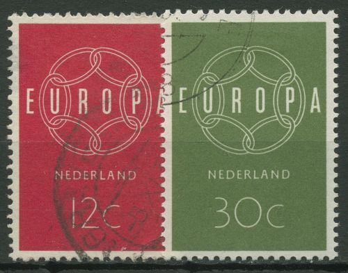 Niederlande 1959 Europa CEPT Kette 735/36 gestempelt