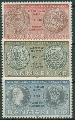 Dänemark 1980 Königliche Münzsammlung Münzen 712/14 postfrisch