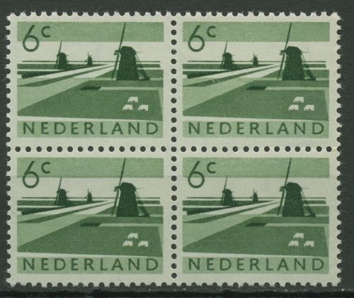 Niederlande 1962 Polderlandschaft Windmühle 784 4er-Block postfrisch