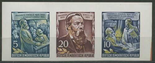 DDR 1955 Engels Zusammendruck aus Block (485/488/486 B) W 5 postfrisch