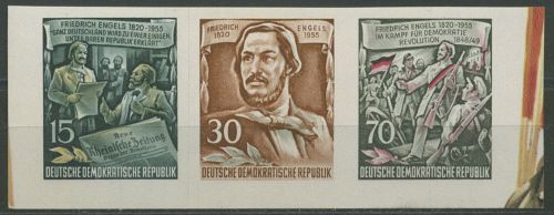 DDR 1955 Engels Zusammendruck aus Block (487/489/490 B) W 6 postfrisch