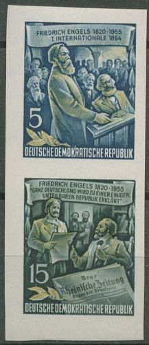 DDR 1955 Engels Zusammendruck aus Block (485/487 B) S 7 postfrisch
