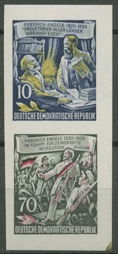 DDR 1955 Engels Zusammendruck aus Block (486/490 B) S 8 postfrisch
