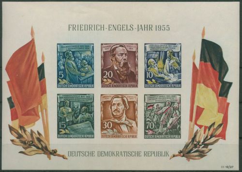 DDR 1955 Friedrich Engels Block 13 postfrisch geprüft (C19826)