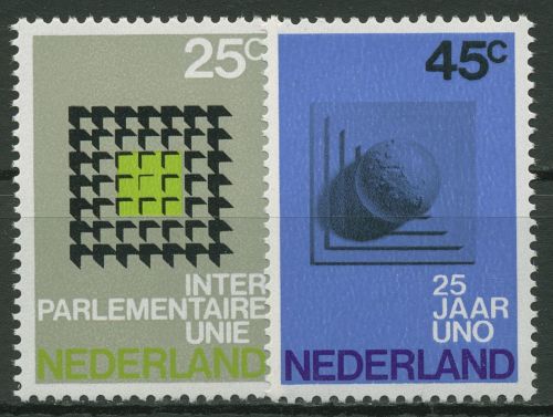 Niederlande 1970 Vereinte Nationen UNO, Interparlamentar.Union 946/47 postfrisch