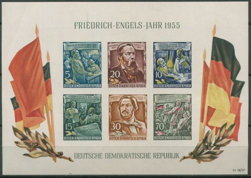 DDR 1955 Friedrich Engels Block 13 mit Falz (Marken postfrisch) (C19827)