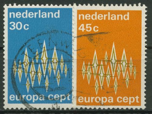 Niederlande 1972 Europa CEPT Sterne 987/88 gestempelt