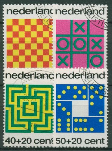 Niederlande 1973 Voor het Kind Gesellschaftsspiele 1019/22 gestempelt