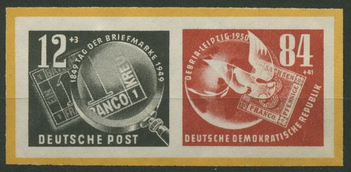 DDR 1950 DEBRIA Leipzig 271/72 Herzstück aus Block 7 postfrisch