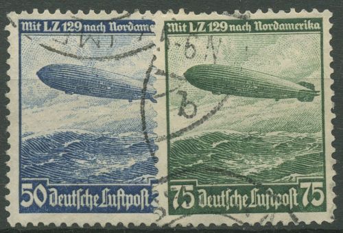 Deutsches Reich 1936 Luftschiff Hindenburg 606/07 X gestempelt