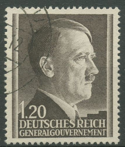 Generalgouvernement 1944 Hitler Zähnung B, 87 B gestempelt