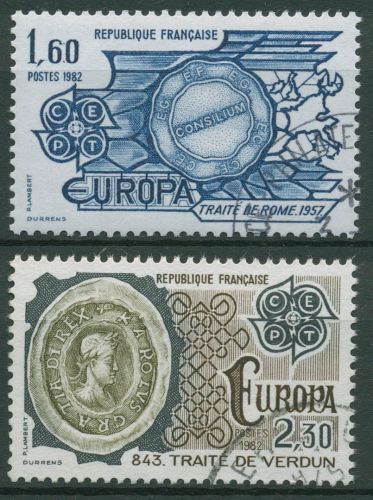 Frankreich 1982 Europa CEPT Ereignisse Römische Verträge 2329/30 gestempelt