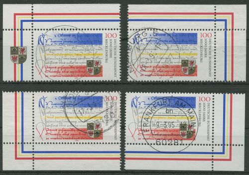 Bund 1995 Mecklenburg Flagge Wappen 1782 alle 4 Ecken gestempelt (E2372)