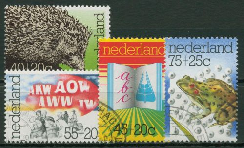 Niederlande 1976 Soziale Fürsorge Igel, Grasfrosch, Buch 1070/73 gestempelt