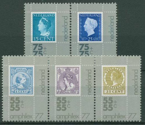 Niederlande 1976 AMPHILEX Amsterdam Königin Wilhelmina 1083/87 ZD postfrisch