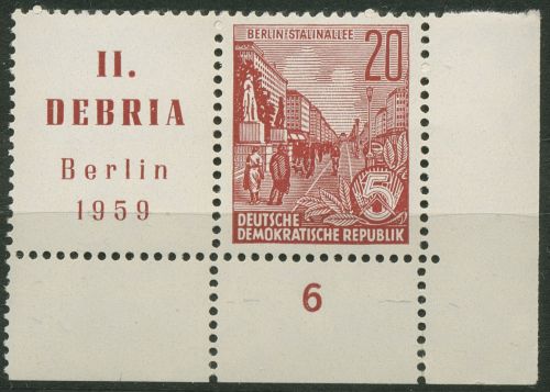 DDR 1959 DEBRIA BERLIN Zusammendruck 580 B S Zd 9 Ecke postfrisch
