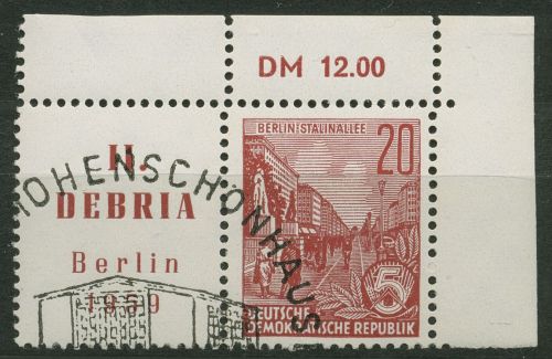 DDR 1959 DEBRIA BERLIN Zusammendruck 580 B S Zd 9 Ecke mit SST