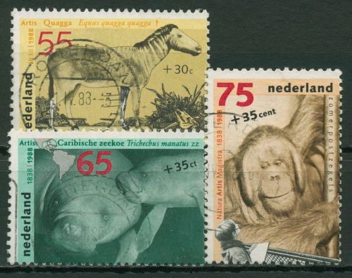 Niederlande 1988 Tiere im Amsterdamer Zoo 1339/41 gestempelt