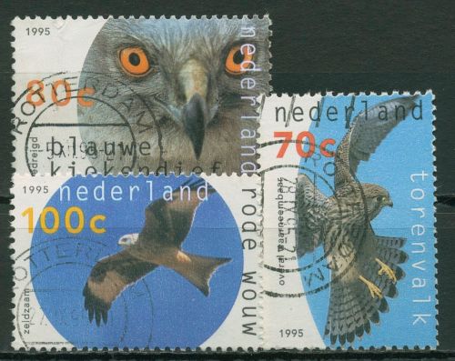 Niederlande 1995 Europ. Naturschutzjahr Greifvögel 1549/51 gestempelt