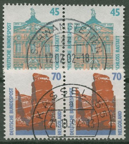 Bund 1990 Sehenswürdigkeiten SWK waagerechtes Paar 1468/69 mit TOP-Stempel