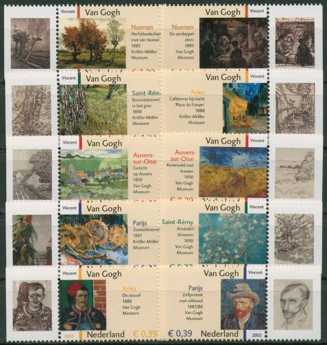 Niederlande 2003 Vincent van Gogh Kleinbogen 2073/82 postfrisch