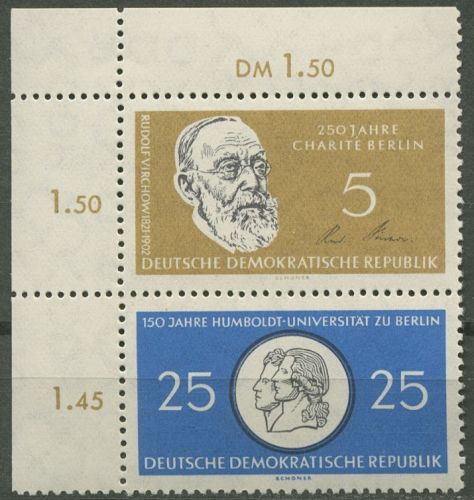 DDR 1960 Humboldt-Universität 795/98 ZD: S Zd 12 Ecke 1 postfrisch