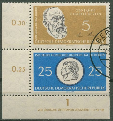DDR 1960 Humboldt-UNI Druckvermerk 795/98 ZD: S Zd 12 DV Ecke 3 gestempelt