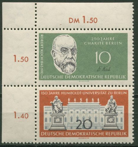 DDR 1960 Humboldt-Universität 796/97 ZD: S Zd 13 Ecke 1 postfrisch