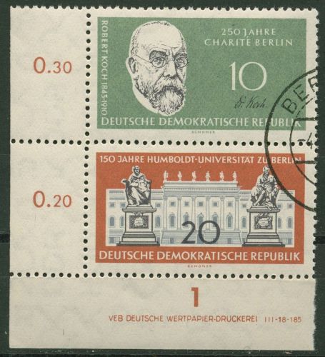 DDR 1960 Humboldt-UNI Druckvermerk 796/97 ZD: S Zd 13 DV Ecke 3 gestempelt