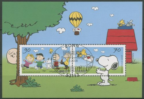 Bund 2018 Comic Die Peanuts Snoopy Block 82 ESST Bonn gestempelt (C98947)