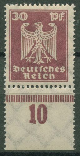 Dt. Reich 1924 Neuer Reichsadler Plattendruck Unterrand 359 X P UR postfrisch