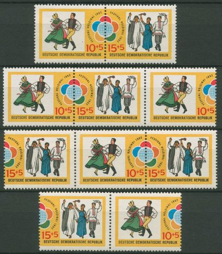 DDR 1962 Jugendweltfestspiele 905/06 ZD alle Kombinationen postfrisch (SG31149)