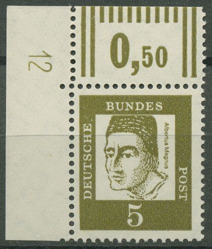 Bund 1961 Bed. Deutsche Bogenmarken Druckerzeichen 347 y DZ 12 postfrisch